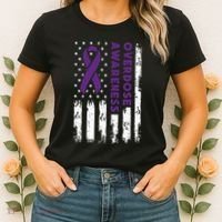 Overdose Awareness Flag Purple Ribbon Addiction Recovery Women's T-Shirt thumb 2