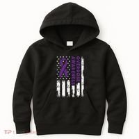 Overdose Awareness Flag Purple Ribbon Addiction Recovery Kids Hoodie thumb 0