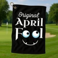 Original April Fool Face Funny April Fool's Day Birthday Golf Towel thumb 1