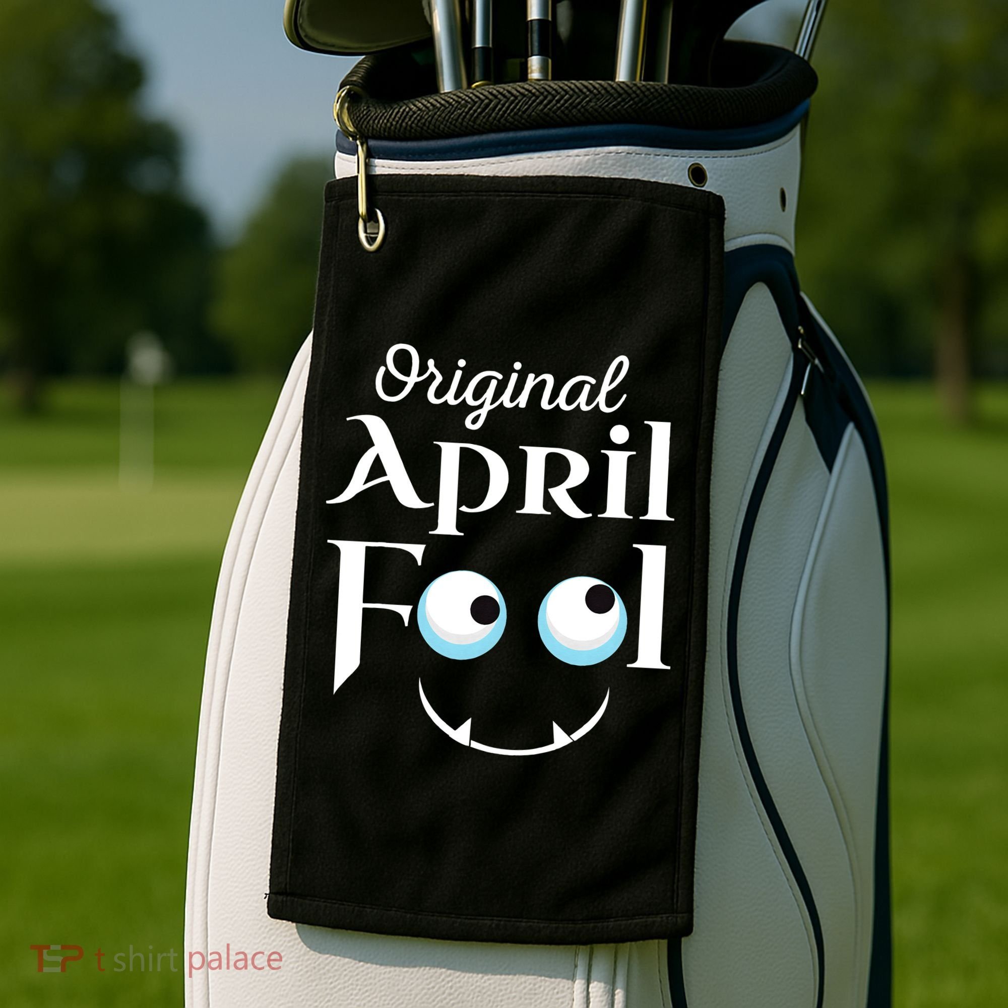 Original April Fool Face Funny April Fool's Day Birthday Golf Towel