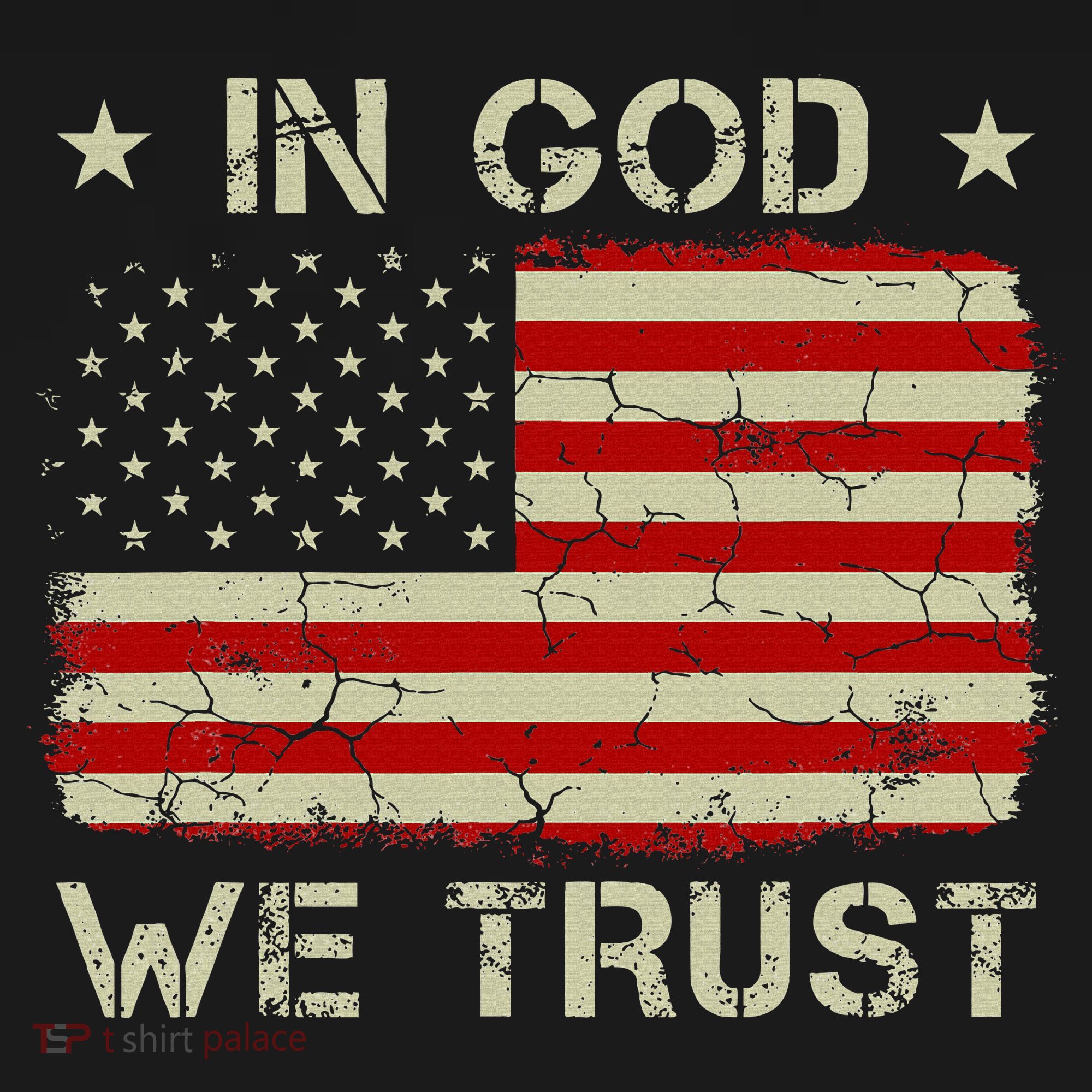 Old American Flag In God We Trust Christian Mousepad