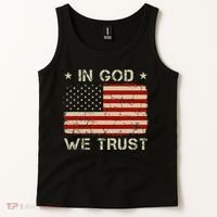 Old American Flag In God We Trust Christian Tank Top thumb 2
