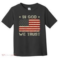 Old American Flag In God We Trust Christian Toddler T-Shirt thumb 0