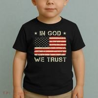 Old American Flag In God We Trust Christian Toddler T-Shirt thumb 2
