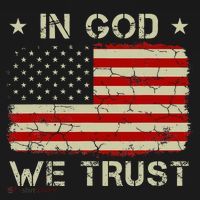 Old American Flag In God We Trust Christian Women's T-Shirt thumb 6