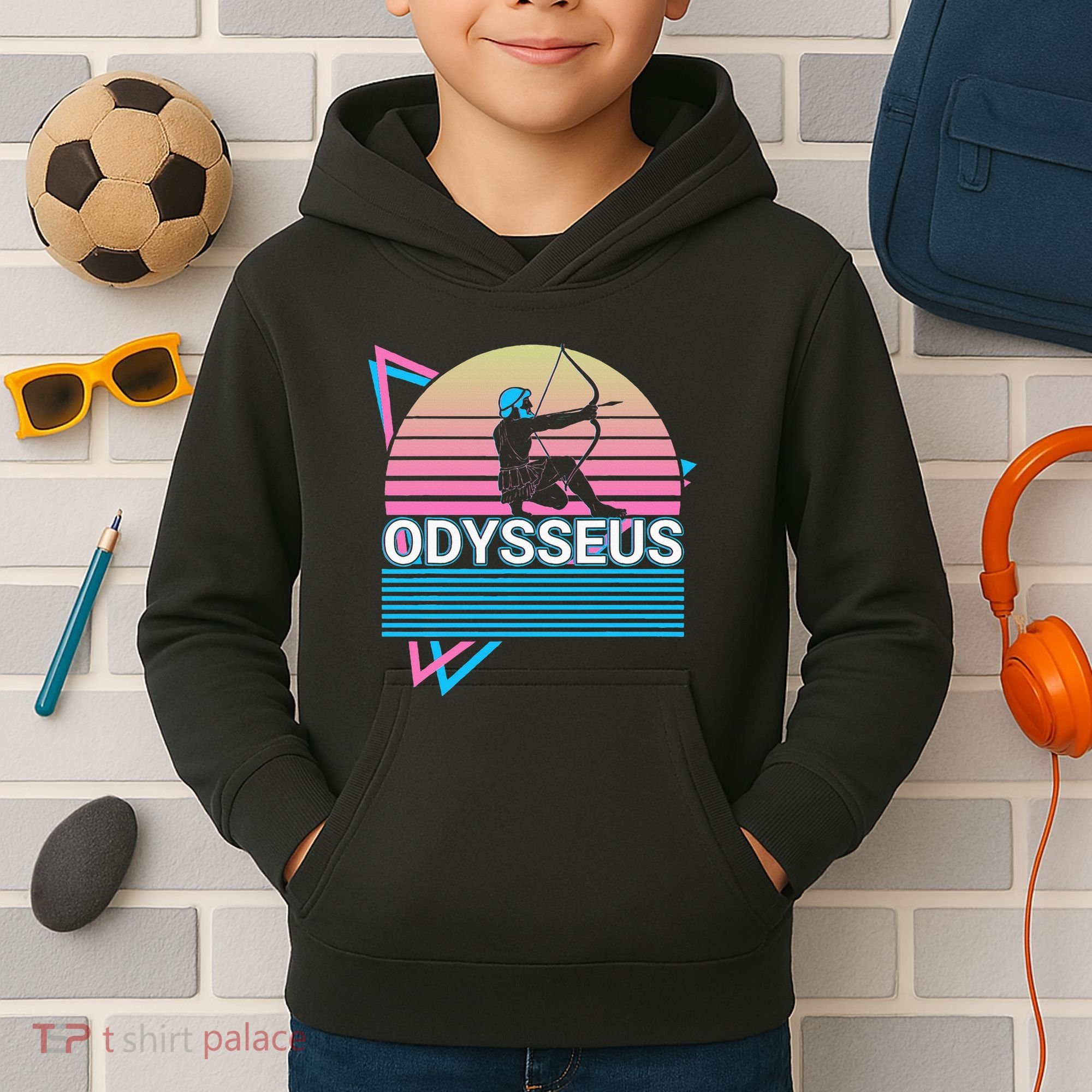 Odysseus Ancient Greek Greek Mythology Retro Kids Hoodie