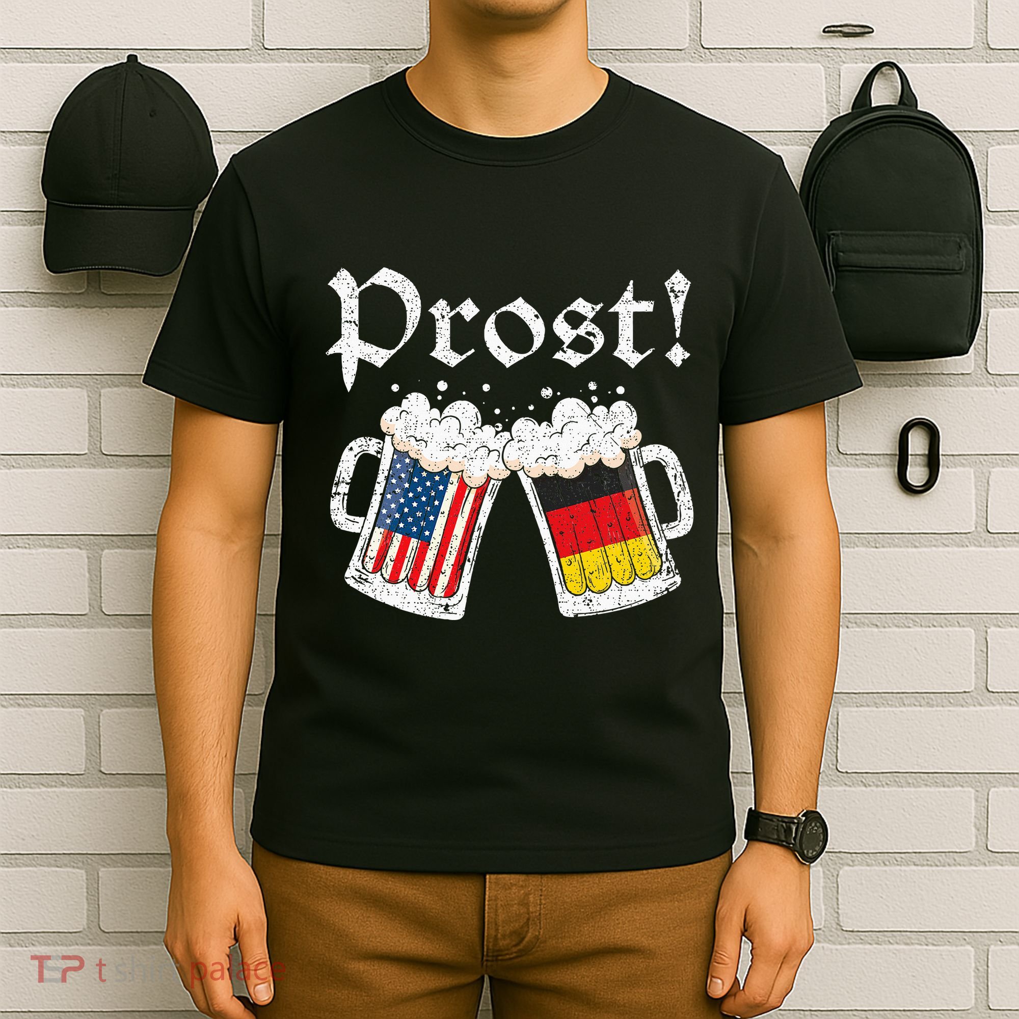 Oktoberfest American German Flag Beer Prost T-Shirt