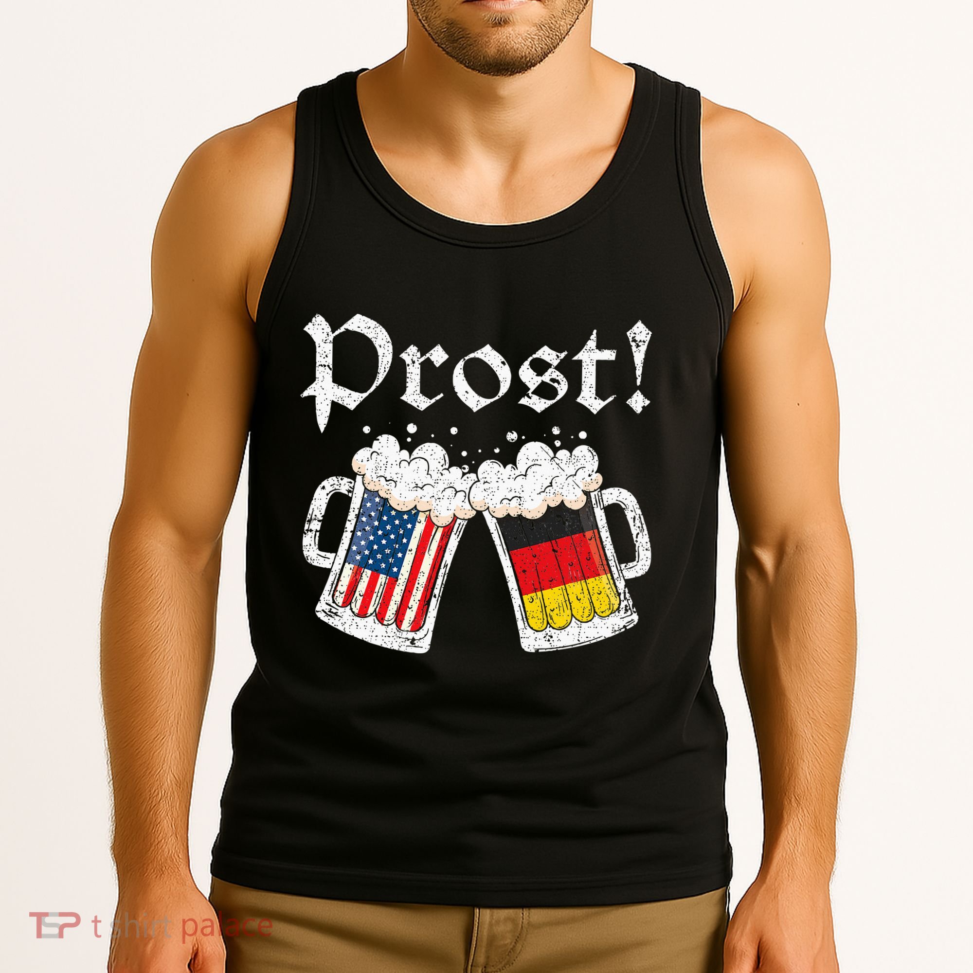 Oktoberfest American German Flag Beer Prost Tank Top