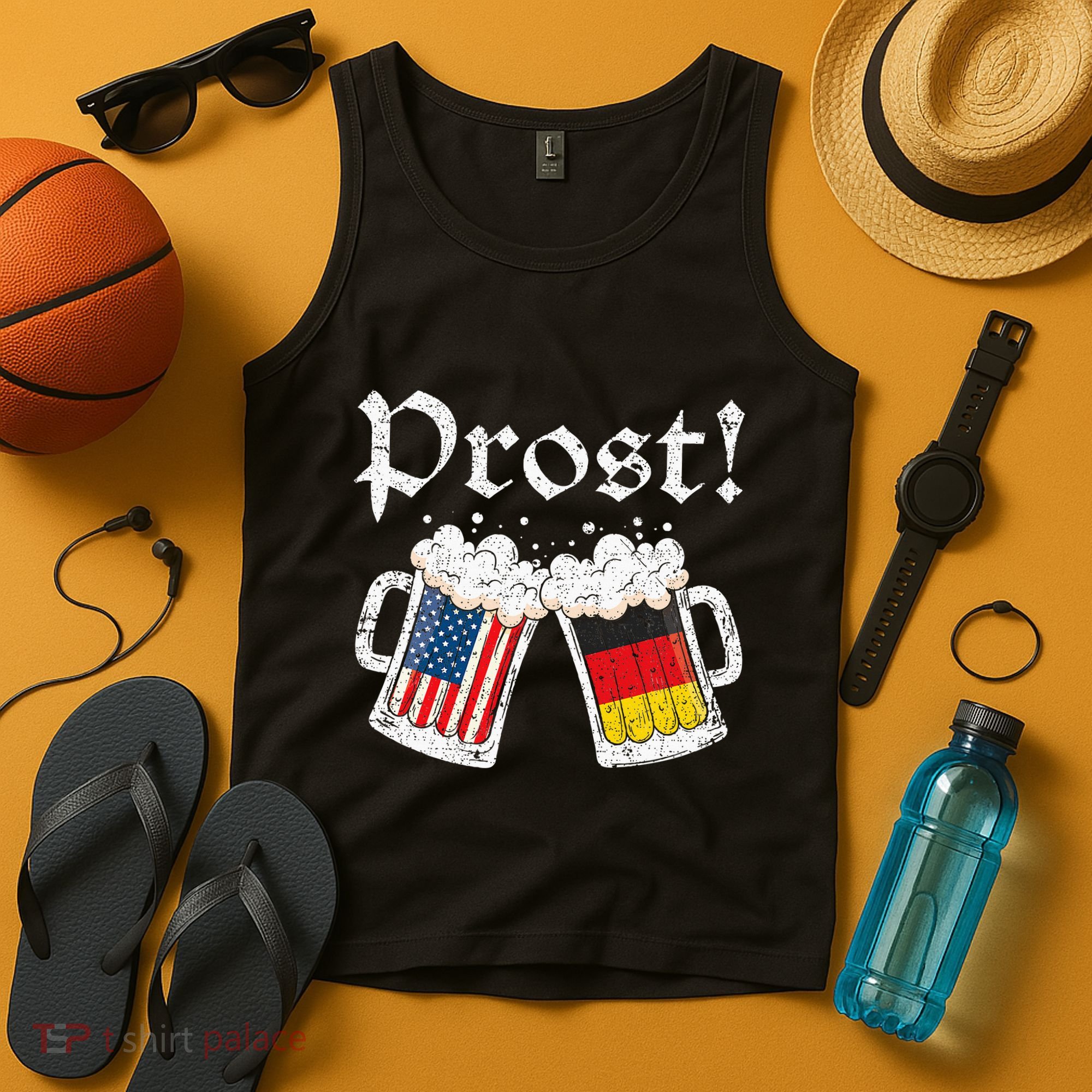 Oktoberfest American German Flag Beer Prost Tank Top