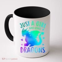 Only A Girl Who Loves Dragons Gift Coffee Mug thumb 0