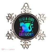 Only A Girl Who Loves Dragons Gift Ornament thumb 0