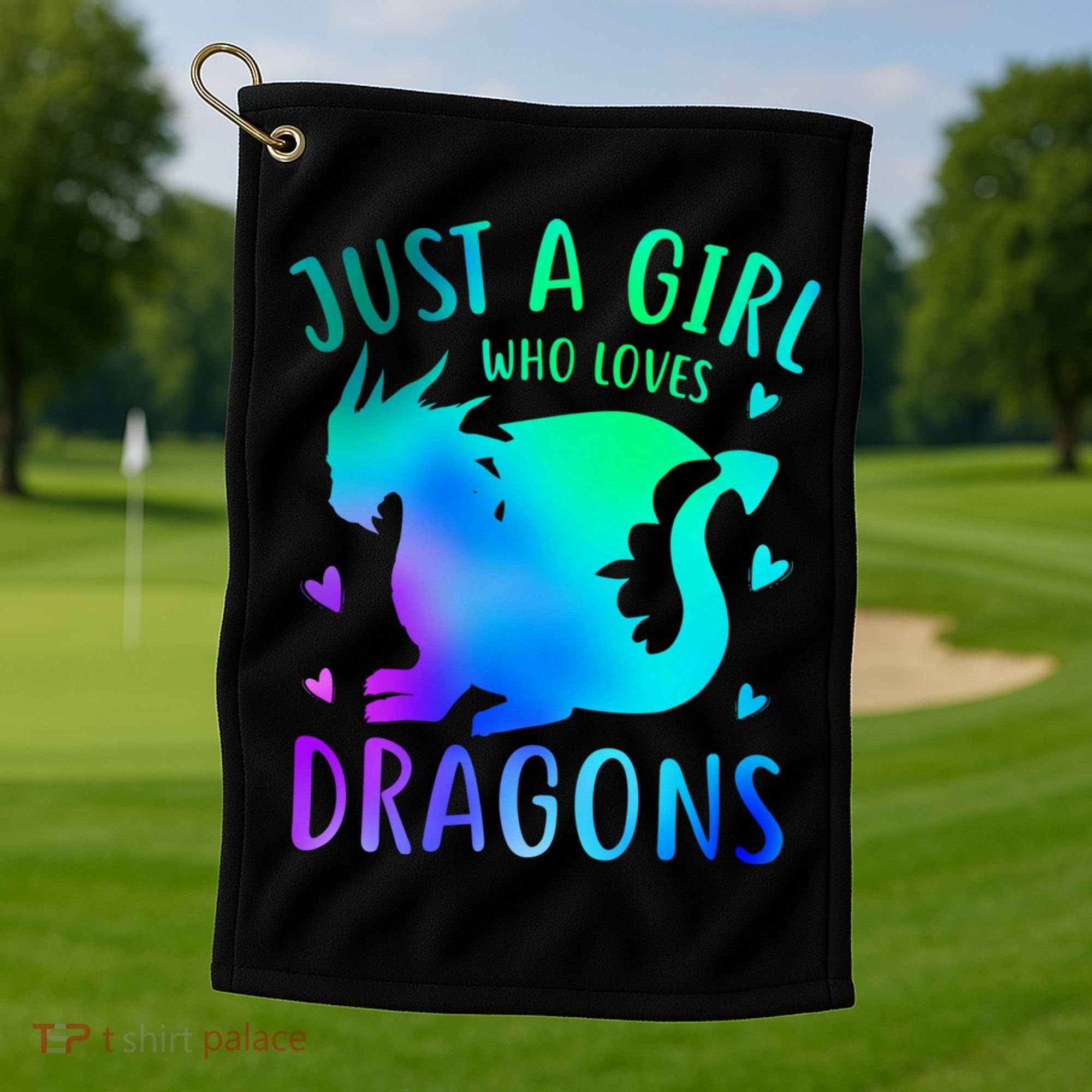 Only A Girl Who Loves Dragons Gift Golf Towel