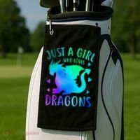 Only A Girl Who Loves Dragons Gift Golf Towel thumb 2