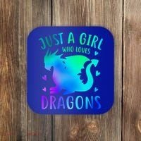 Only A Girl Who Loves Dragons Gift Coaster thumb 0