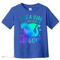 Only A Girl Who Loves Dragons Gift Toddler T-Shirt thumb 0