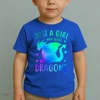 Only A Girl Who Loves Dragons Gift Toddler T-Shirt thumb 2