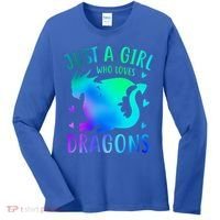 Only A Girl Who Loves Dragons Gift Women's Long Sleeve Shirt thumb 0