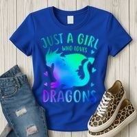 Only A Girl Who Loves Dragons Gift Women's T-Shirt thumb 3