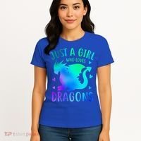 Only A Girl Who Loves Dragons Gift Women's T-Shirt thumb 4