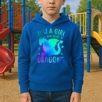 Only A Girl Who Loves Dragons Gift Kids Hoodie thumb 2