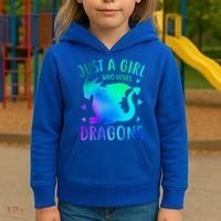 Only A Girl Who Loves Dragons Gift Kids Hoodie thumb 3