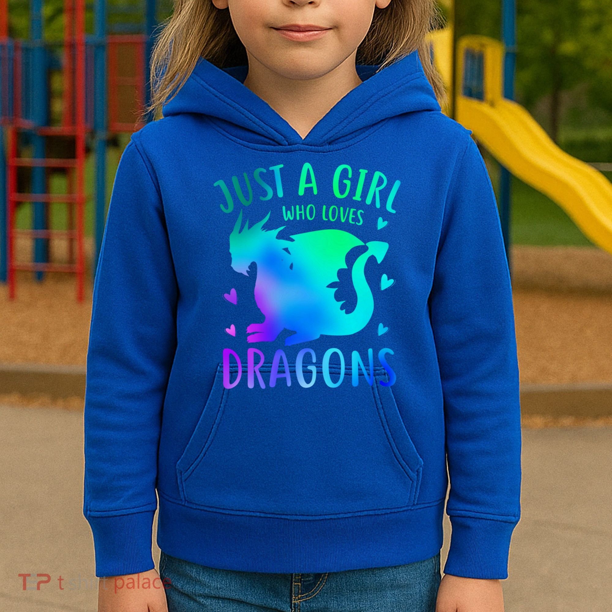 Only A Girl Who Loves Dragons Gift Kids Hoodie