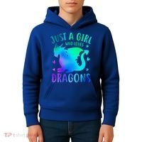 Only A Girl Who Loves Dragons Gift Kids Hoodie thumb 4
