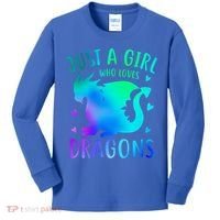 Only A Girl Who Loves Dragons Gift Kids Long Sleeve Shirt thumb 0