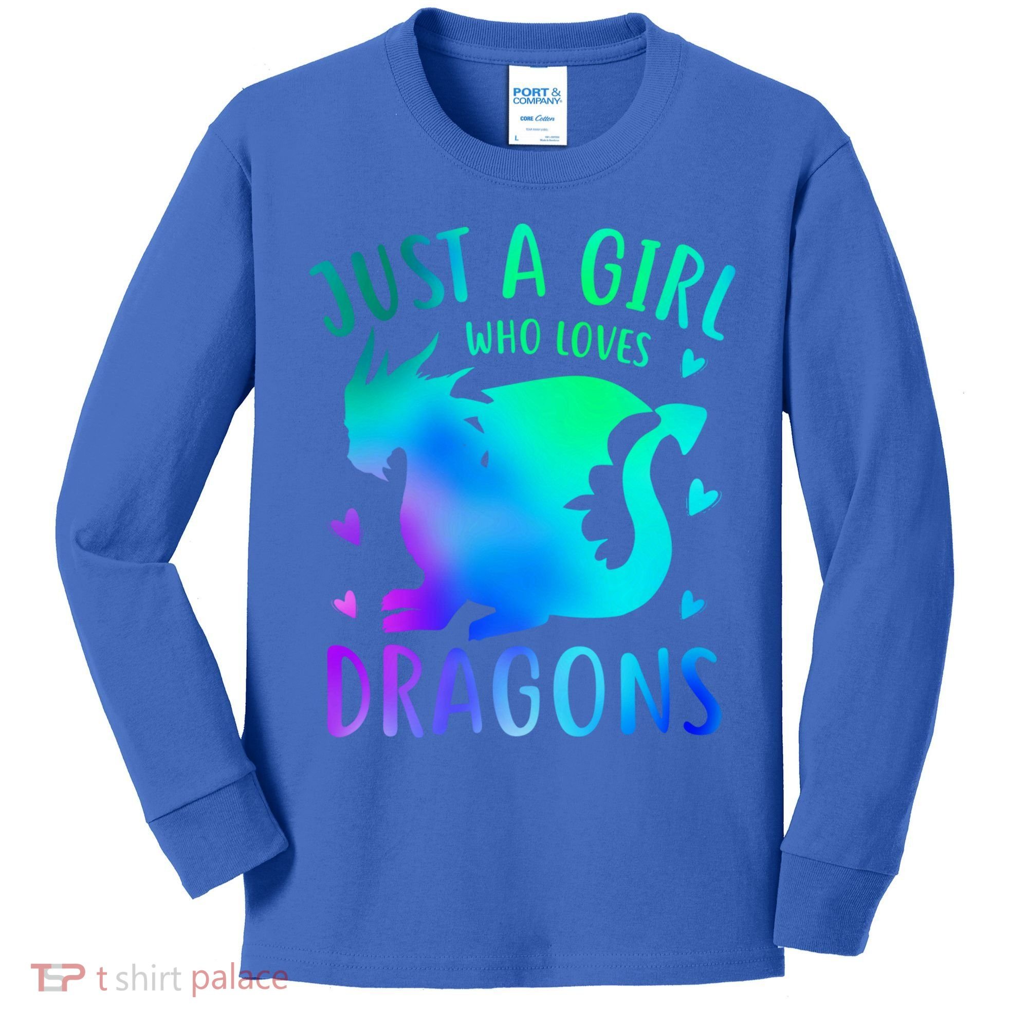 Only A Girl Who Loves Dragons Gift Kids Long Sleeve Shirt