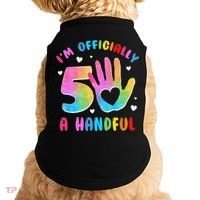 Officially A Handful 5 Im 5 Years Old 5th Birthday Doggie Tank thumb 0