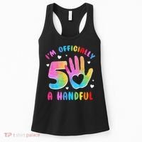 Officially A Handful 5 Im 5 Years Old 5th Birthday Women's Tank Top thumb 0