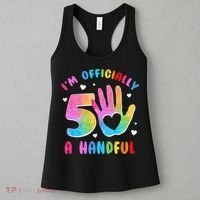 Officially A Handful 5 Im 5 Years Old 5th Birthday Women's Tank Top thumb 3