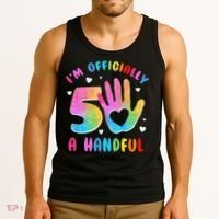 Officially A Handful 5 Im 5 Years Old 5th Birthday Tank Top thumb 3