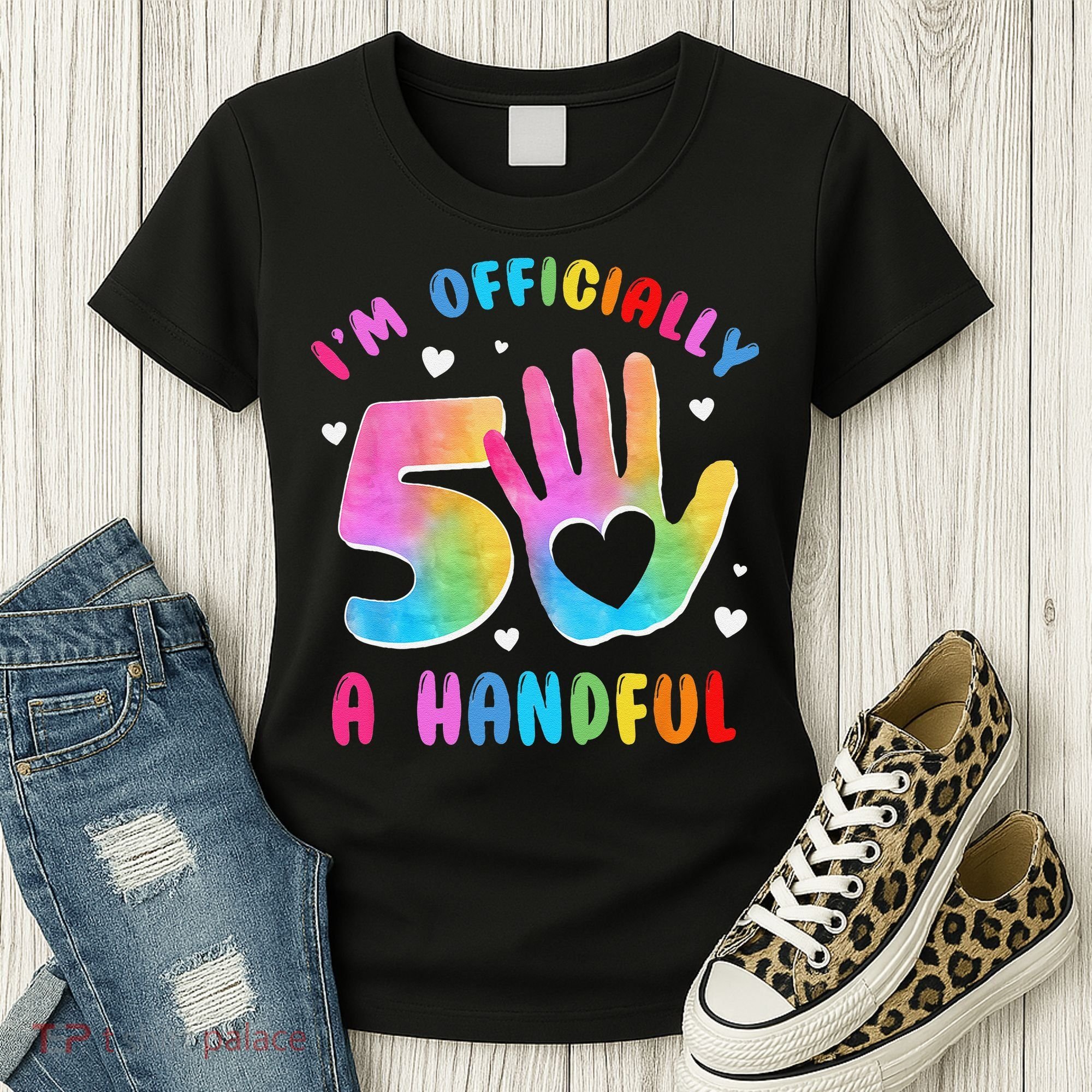Officially A Handful 5 Im 5 Years Old 5th Birthday Women's T-Shirt