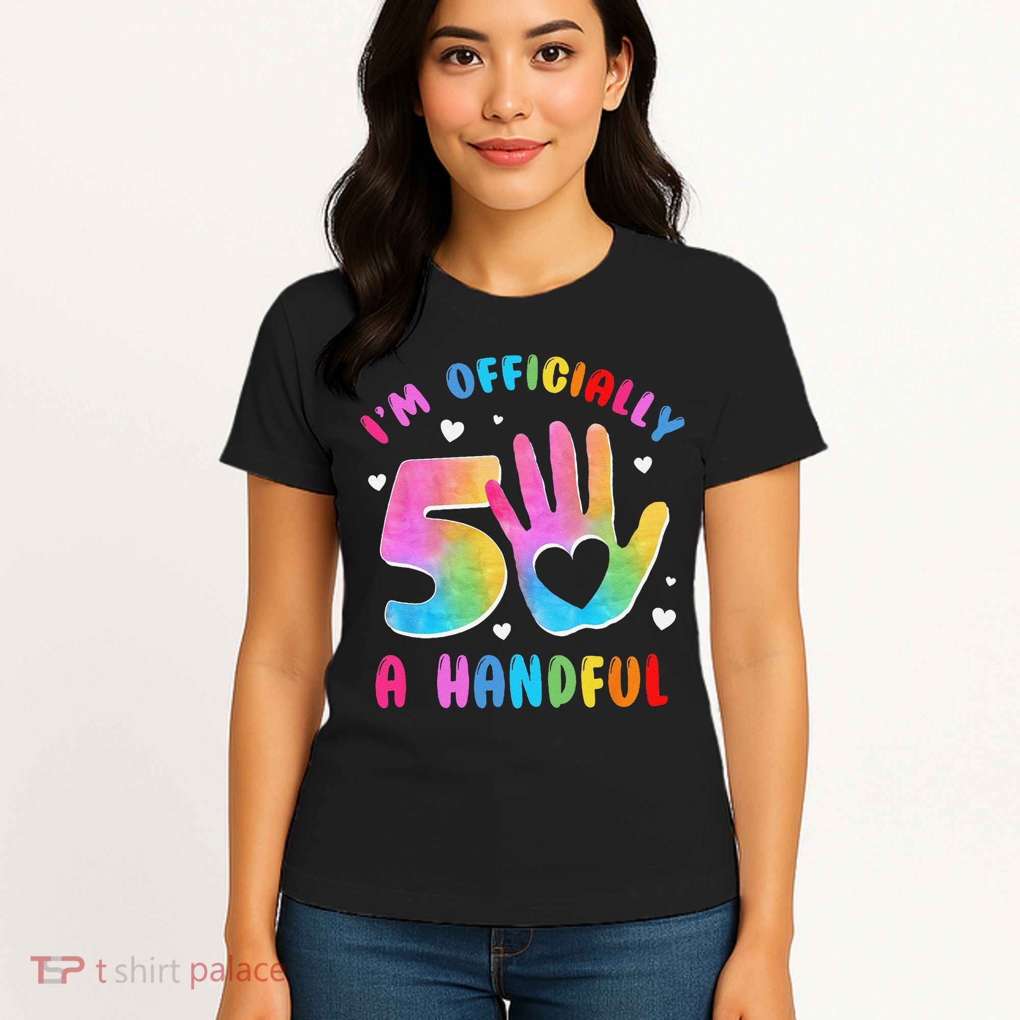 Officially A Handful 5 Im 5 Years Old 5th Birthday Women's T-Shirt