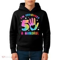 Officially A Handful 5 Im 5 Years Old 5th Birthday Kids Hoodie thumb 4