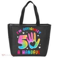 Officially A Handful 5 Im 5 Years Old 5th Birthday Tote Bag thumb 0