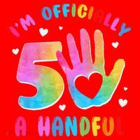 Officially A Handful 5 Im 5 Years Old 5th Birthday Santa Hat thumb 1