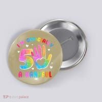 Officially A Handful 5 Im 5 Years Old 5th Birthday Button thumb 0