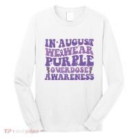 Overdose Awareness In August We Wear Purple Women Long Sleeve Shirt thumb 0