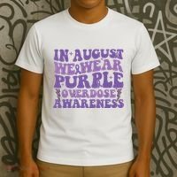 Overdose Awareness In August We Wear Purple Women T-Shirt thumb 3
