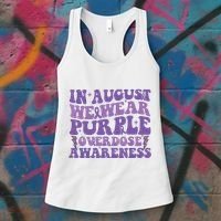 Overdose Awareness In August We Wear Purple Women Women's Tank Top thumb 3