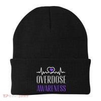 Overdose Awareness I Wear Purple For My Son for Overdose Beanie thumb 0