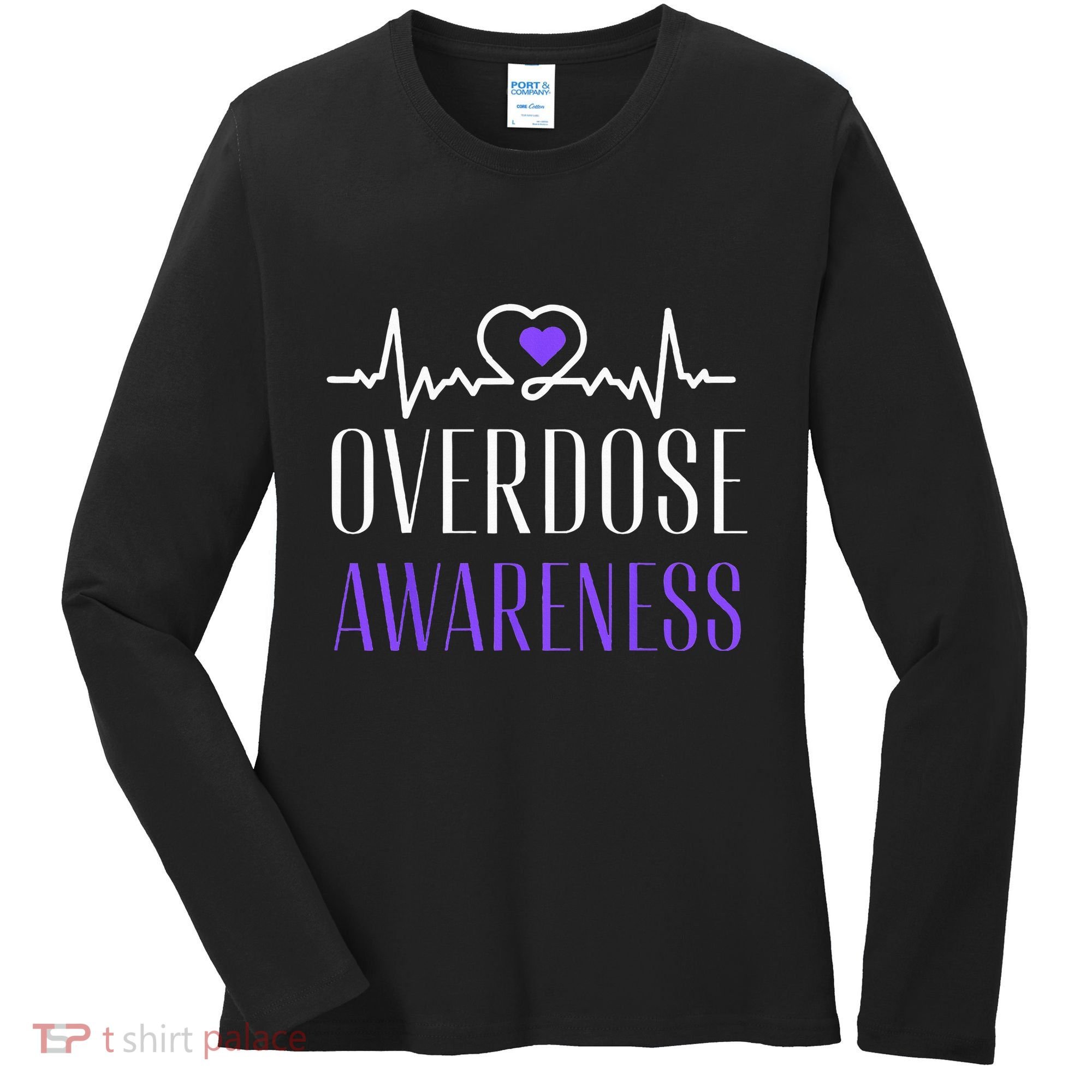 Overdose Awareness I Wear Purple For My Son for Overdose Women's Long Sleeve Shirt