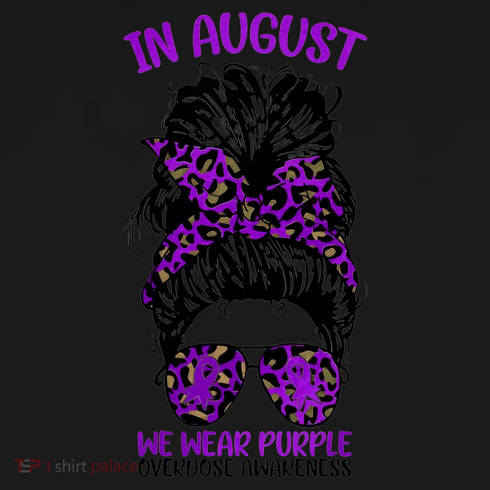 Overdose Awareness In August We Wear Purple Messy Bun Coaster