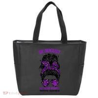 Overdose Awareness In August We Wear Purple Messy Bun Tote Bag thumb 0