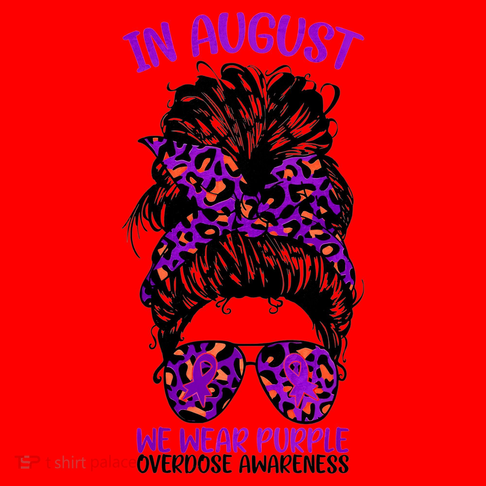 Overdose Awareness In August We Wear Purple Messy Bun Santa Hat