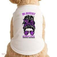 Overdose Awareness In August We Wear Purple Messy Bun Doggie Tank thumb 0