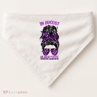 Overdose Awareness In August We Wear Purple Messy Bun USA-Made Doggie Bandana thumb 0