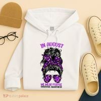 Overdose Awareness In August We Wear Purple Messy Bun Hoodie thumb 4